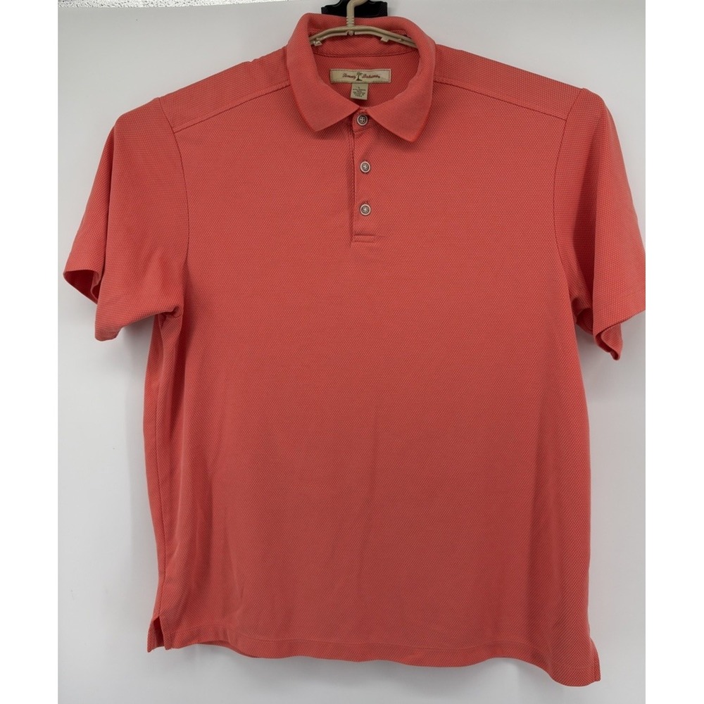 Tommy Bahama Short sleeve Modal Polyester Blend Polo Shirt Coral Men's Large